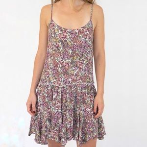 Wild Fable Mini Dress Women’s Size Medium Ditsy Floral Sleeveless Tiered Ruffles